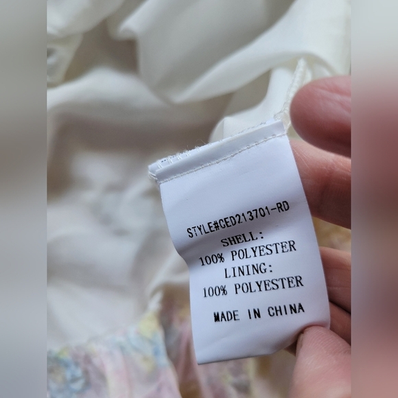 Melloday Tired Floral Print Mini Dress in Pink Small - Picture 9 of 9